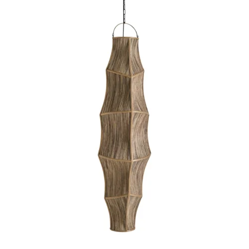 Lámpara colgante de fibra natural beige 40x150 cm Lauzun