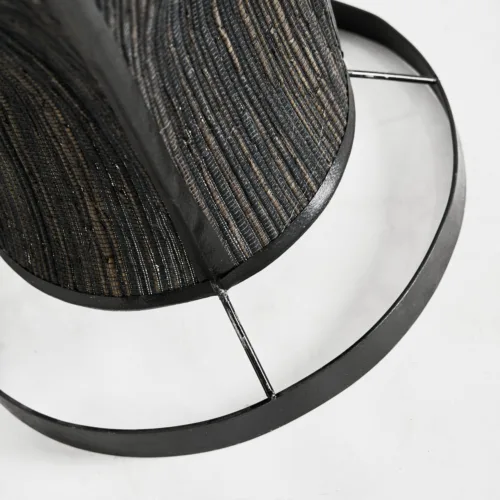Lámpara de pie de fibra natural negra 38x150 cm Lauzun