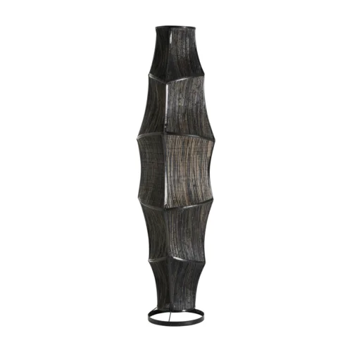 Lámpara de pie de fibra natural negra 38x150 cm Lauzun