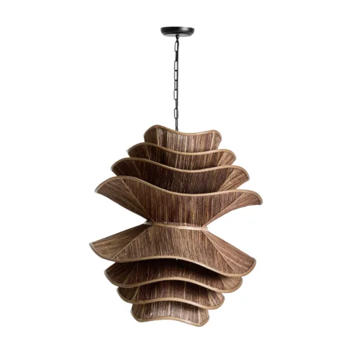 Lámpara colgante de fibra natural marrón 60x73 cm Thenny