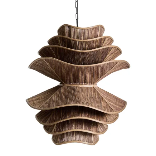 Lámpara colgante de fibra natural marrón 60x73 cm Thenny
