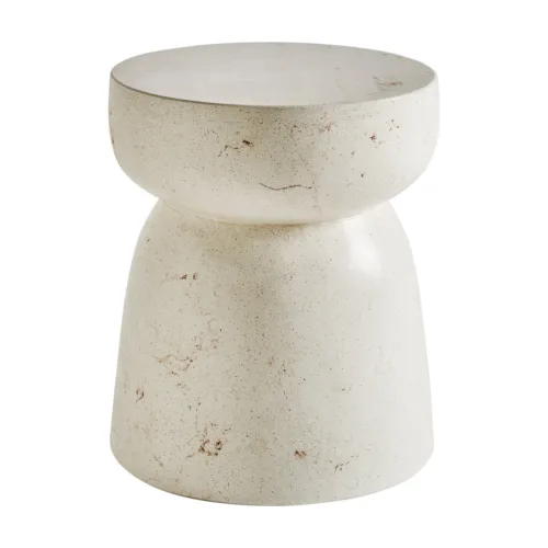 Mesa auxiliar de terrazo blanco 40x47 cm Sourzac