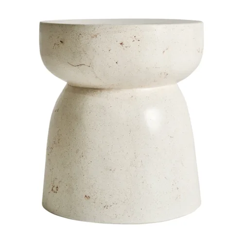 Mesa auxiliar de terrazo blanco 40x47 cm Sourzac