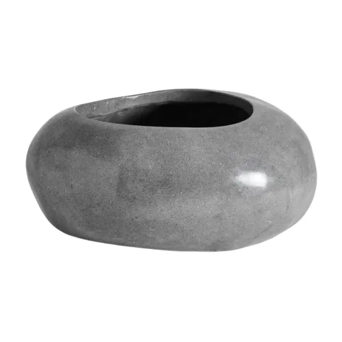 Macetero de terrazo gris 108x52 cm Biron
