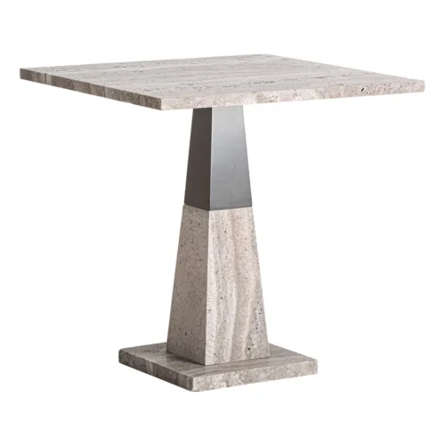 Mesa auxiliar de mármol y metal 60x62 cm Gozd