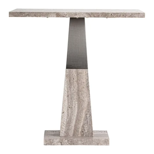 Mesa auxiliar de mármol y metal 60x62 cm Gozd