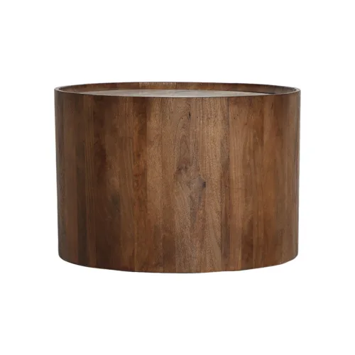 Mesa de centro de madera de mango y mármol 60x48 cm Droux