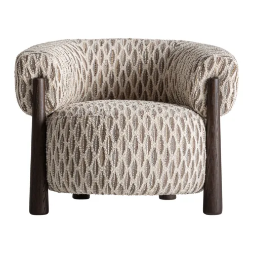 Sillón tapizado en tonos neutros 92x82 cm Tiffen