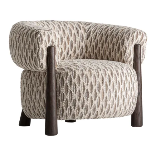 Sillón tapizado en tonos neutros 92x82 cm Tiffen