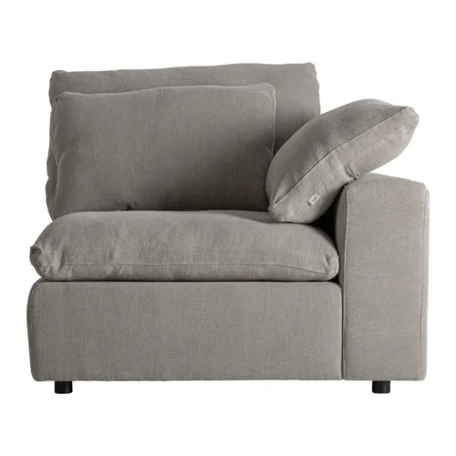Módulo de sofá esquinero de lino gris 110x110 cm Benacy