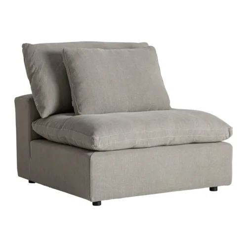 Módulo de sofá central de lino gris 100x110 cm Benacy