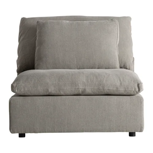 Módulo de sofá central de lino gris 100x110 cm Benacy