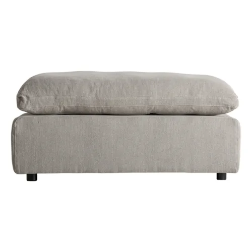 Módulo de sofá reposapiés de lino gris 112x80 cm Benacy