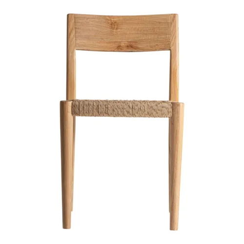 Silla de madera de teca y cuerda para exterior Caen