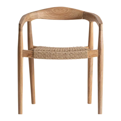 Butaca de madera de teca y cuerda para exterior Caen