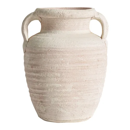 Ánfora de arcilla beige 26x33 cm Klam