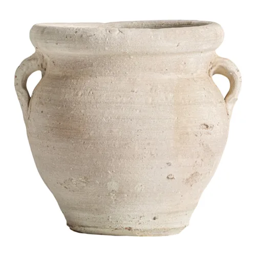 Ánfora de arcilla beige 32x29 cm Klam