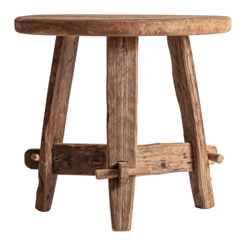 Mesa auxiliar Revuca de madera de teca reciclada 50 × 47 cm