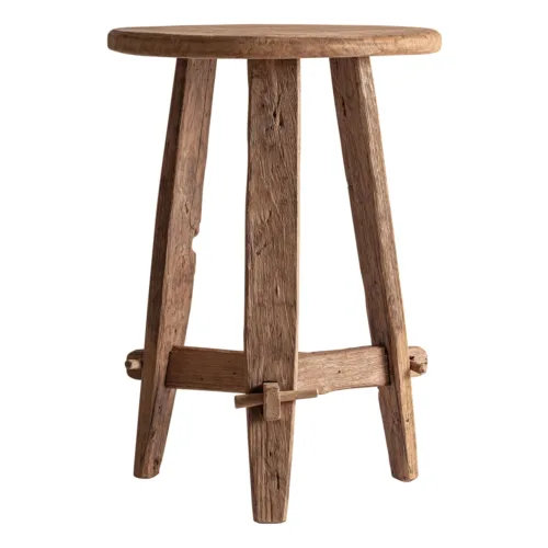 Mesa auxiliar Revuca de madera de teca reciclada 50 × 72 cm
