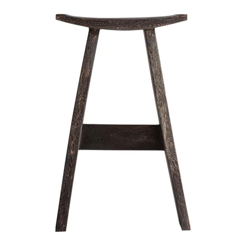 Taburete Klajha de madera suar 40 × 65 cm