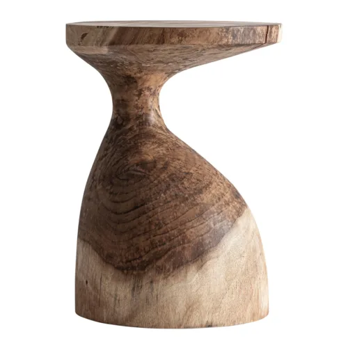 Mesa auxiliar Pakel de madera suar 40 × 55 cm
