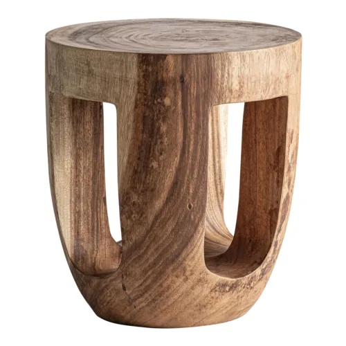 Mesa auxiliar Yajle de madera suar 49 × 55 cm