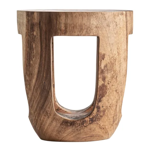 Mesa auxiliar Yajle de madera suar 49 × 55 cm